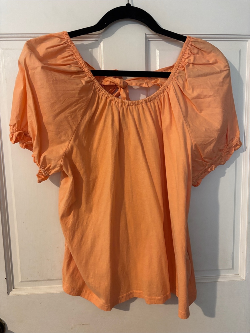 J. Crew cotton Orange Puff Sleeve Peasant Blouse